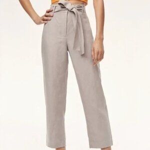 Aritzia Wilfred Jallade Tie Waist Pants Grey Taupe Sz 2
